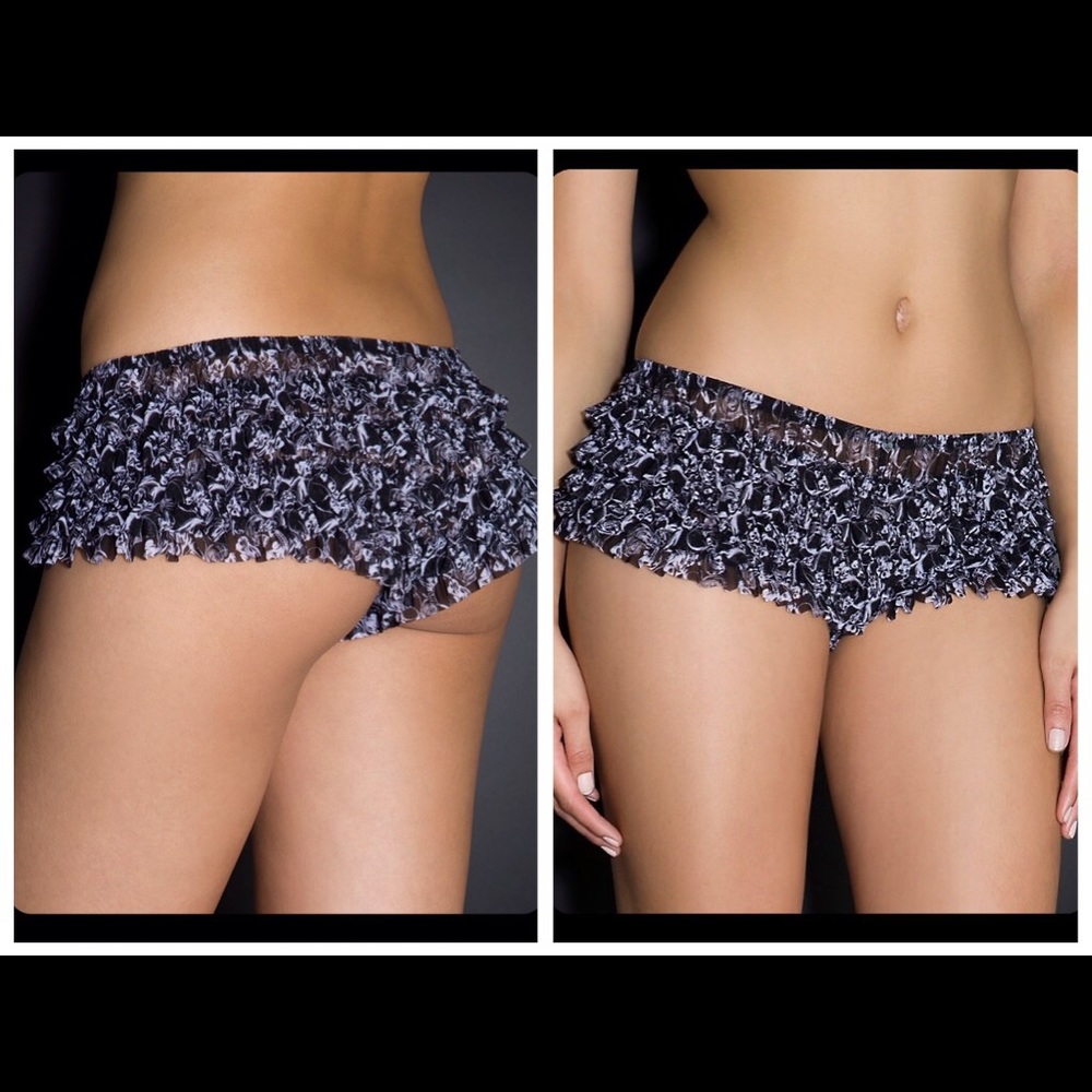 Flirty 'Rumba Panties' Blackheart🖤 Skull Rose SM
